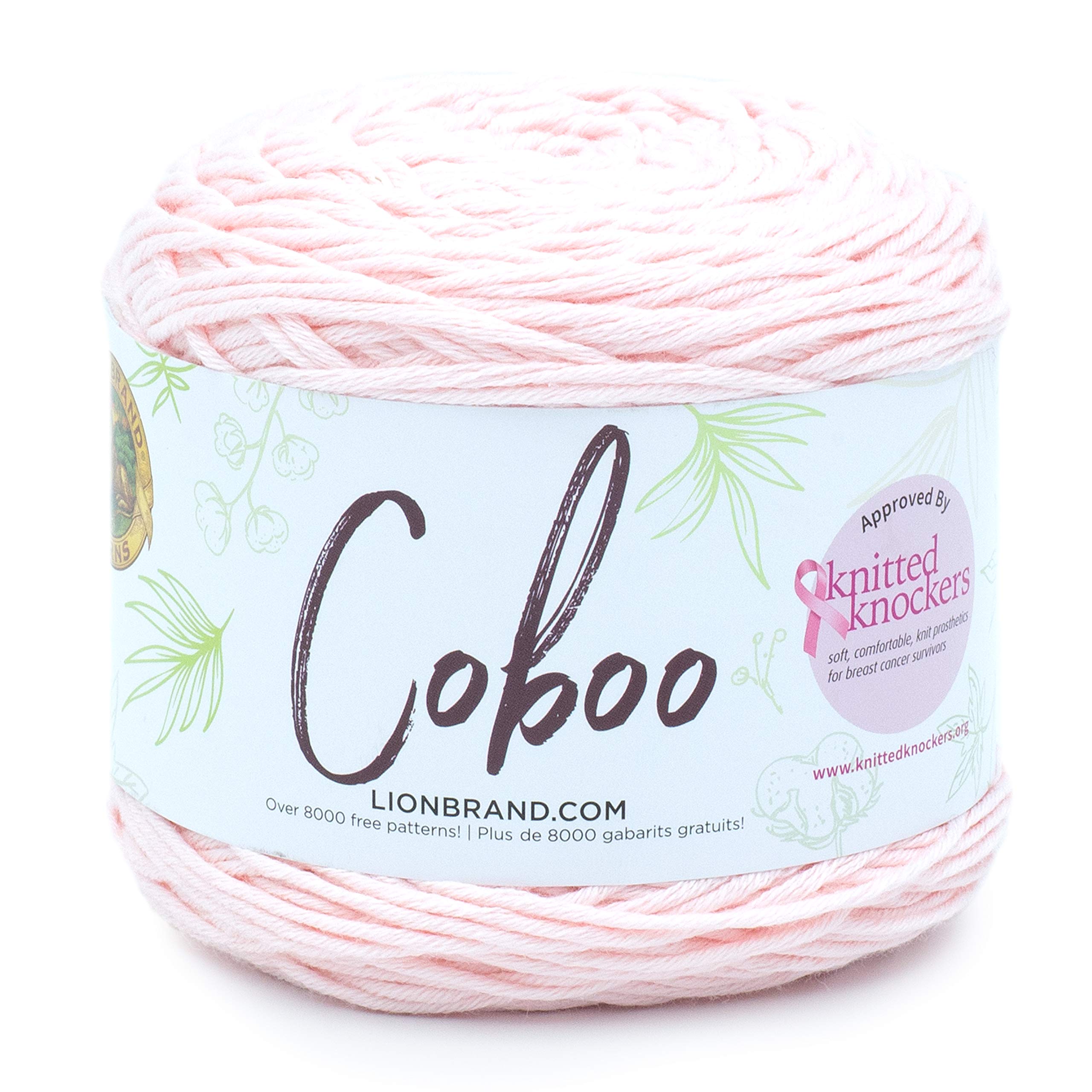 (1 Skein) Lion Brand Yarn Coboo Yarn, Pale Pink