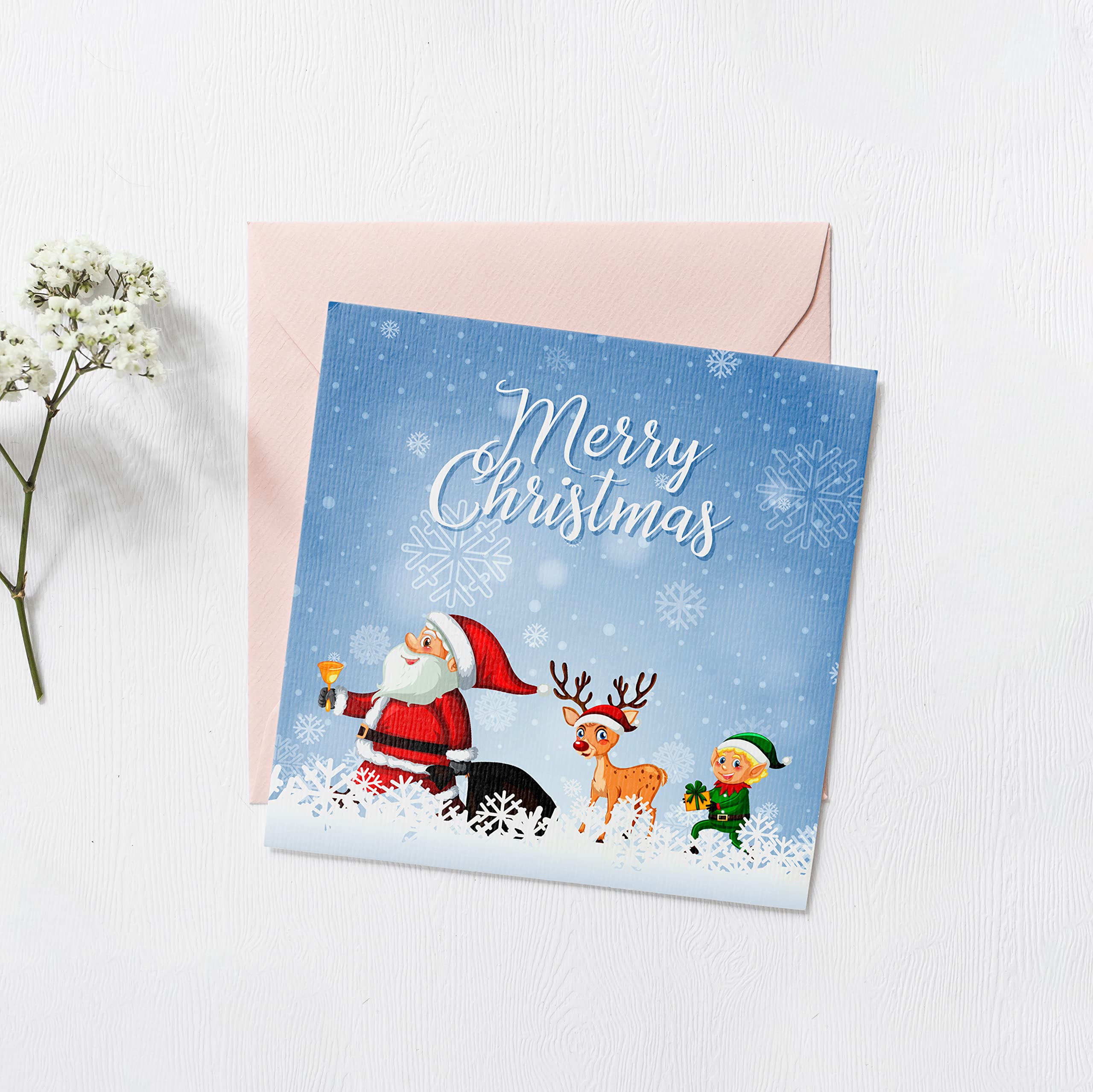 Angroos Christmas Greeting Cards 4x4 inch 24 Christmas Wish Cards without Envelop 300 GSM Cards by Angroos Gifts Boutique New Christmas wish Cards Design 005