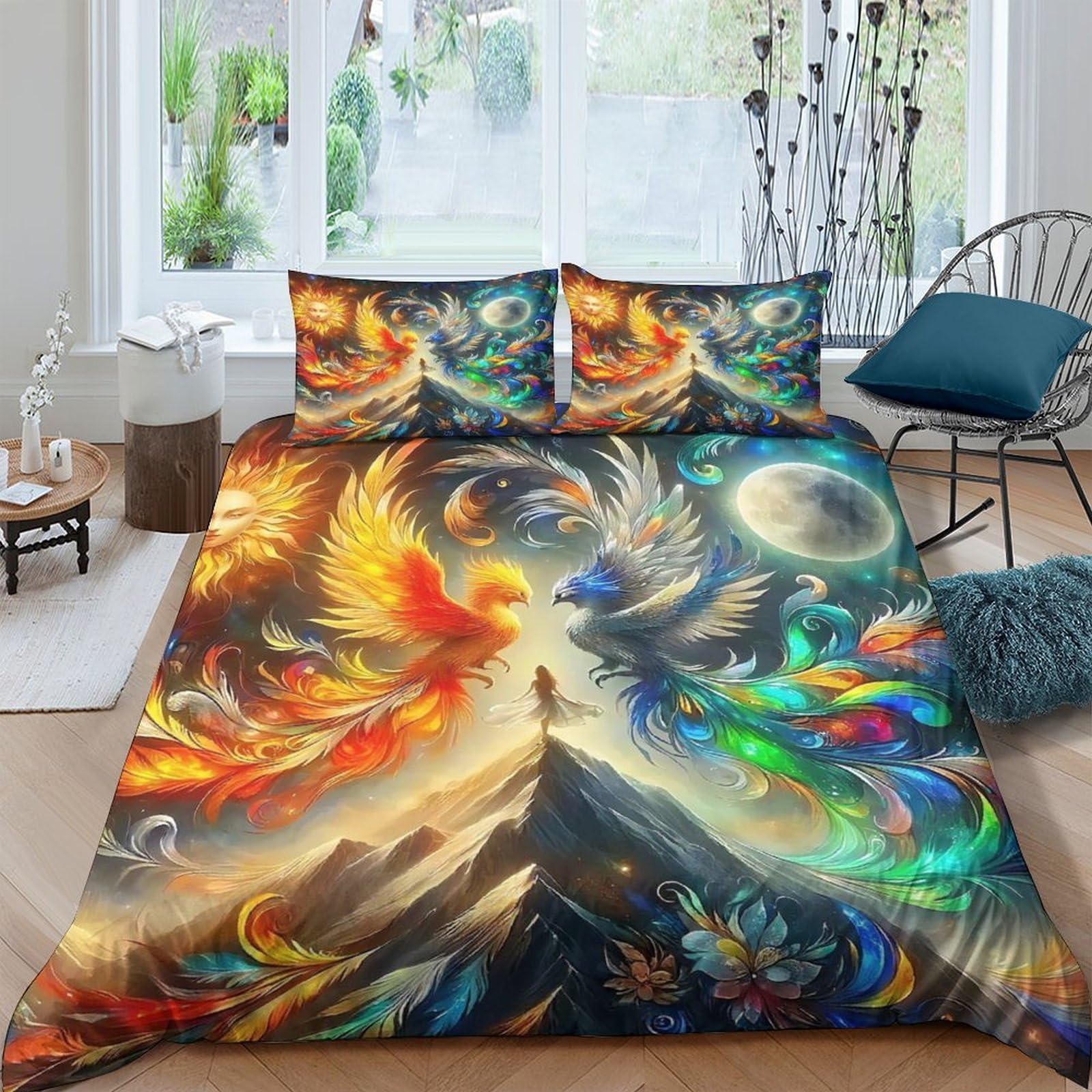 Housse de couette soleil et lune 3D : le cadeau idéal pour lit de garçon, fille ou adulte