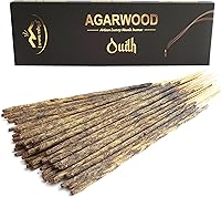 Vista 1 de Oud Agarwood Incense Sticks - Artisan Luxury Masala Incense - Handrolled Long-Burning (75 Minutes) Extra-Thick Sticks - Exotic Divine Scent for