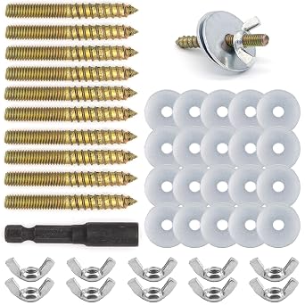 Bird Perch Screws Bird Cage Hardware 10 Sets & Drill Tool for Fixing Perch