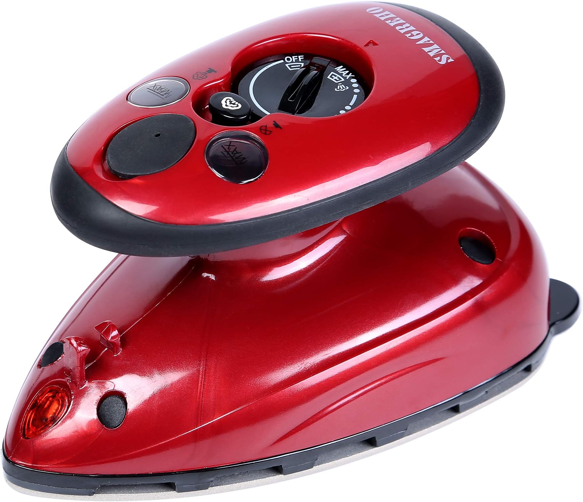 Hidden Dual Voltage Switch Steamer Travel Iron, Mini Iron with Anti Slip Handle and Non-Stick Teflon Soleplate