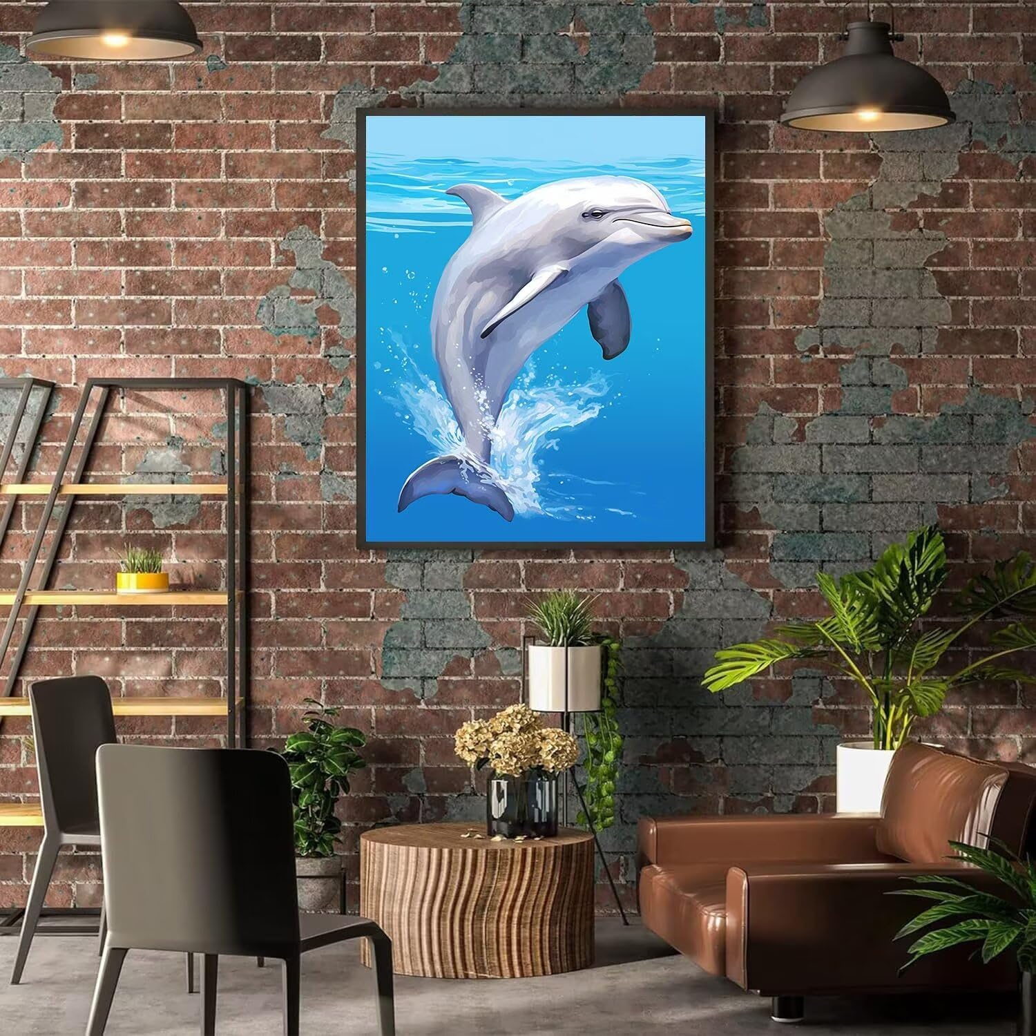 Kit di pittura su tela fai da te per adulti, aereo retrò, aereo a turbina cielo, pittura per numeri, per bambini, kit di pittura a olio per la decorazione moderna della casa