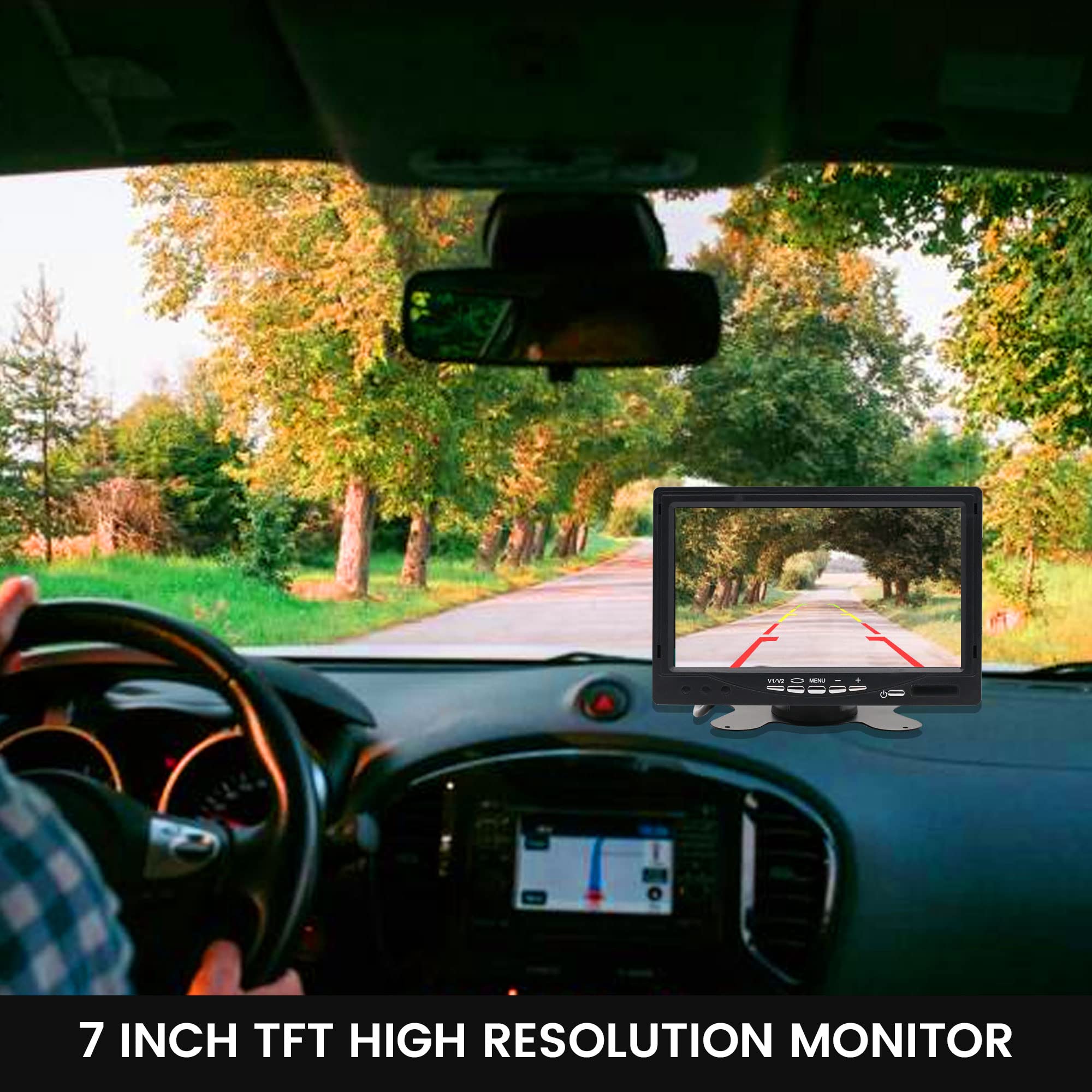 12V-24V 800 * 480HD 7 TFT LCD Quad Split Monitor für Auto Truck CCTV Surveillan