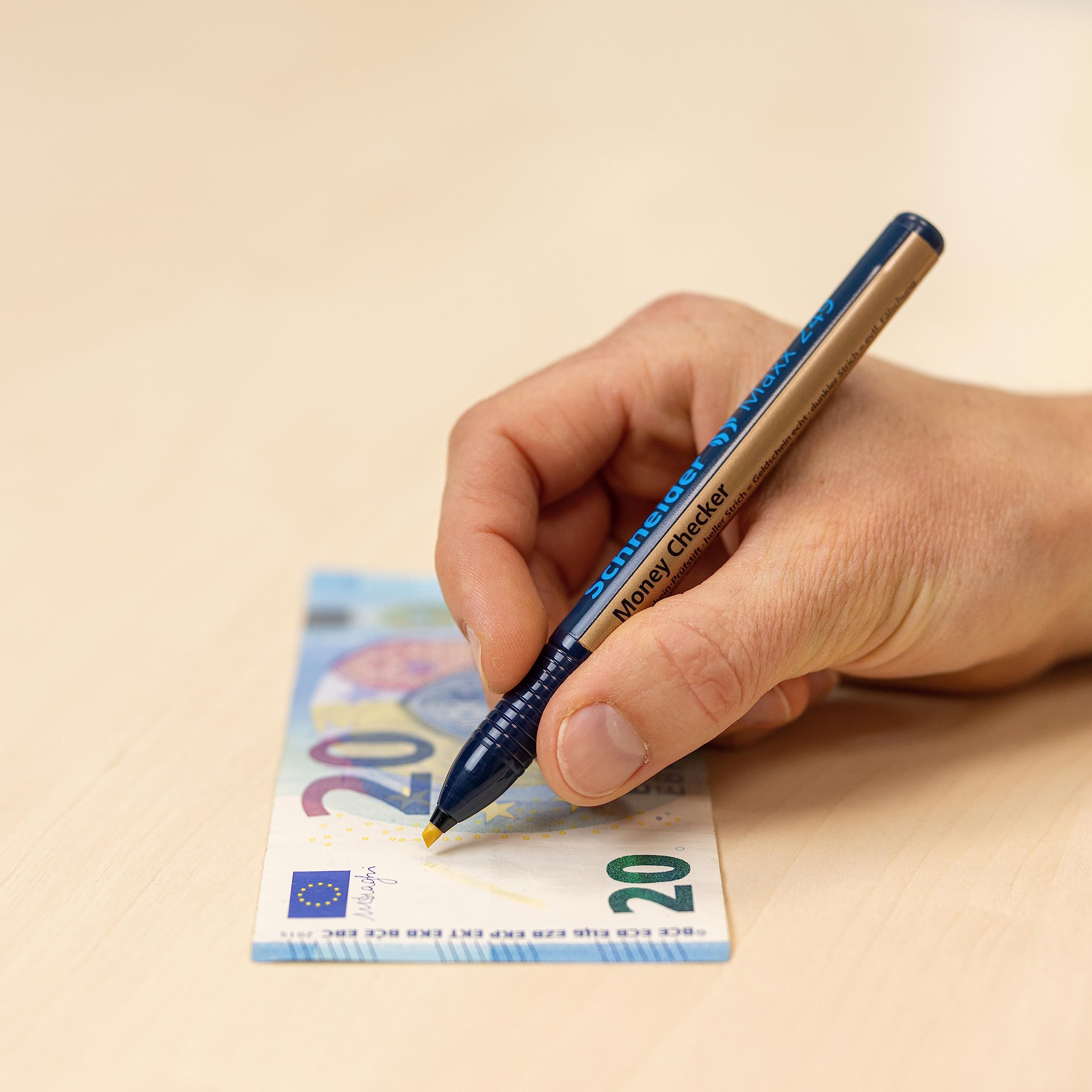 Schneider Nan 124900 Długopis do Sprawdzania Banknotów, Czarny, 1 Sztuka
