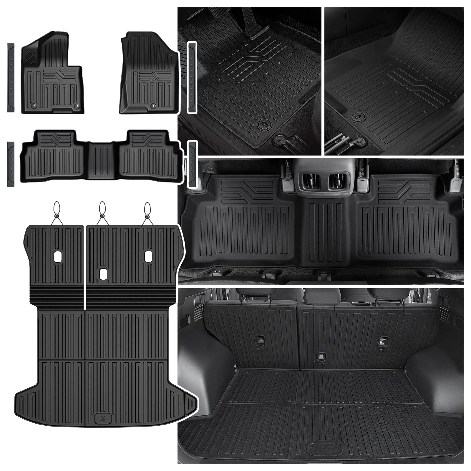 Photo 1 of JOULARISE Floor Mats Set for Hyundai Tucson 2022-2025 2026 Hybrid Version (Not fit Gas and PHEV), All Weather TPE Cargo Liner Backrest Mat Trunk Mat Door Sill Guards Accessories