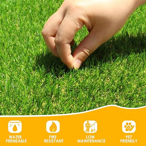 Miniatura 2 de ZGR - Alfombra de césped artificial realista de 9 x 16 pies, césped sintético ZGR de 0.8 pulgadas, para interiores y exteriores, patio, jardín,