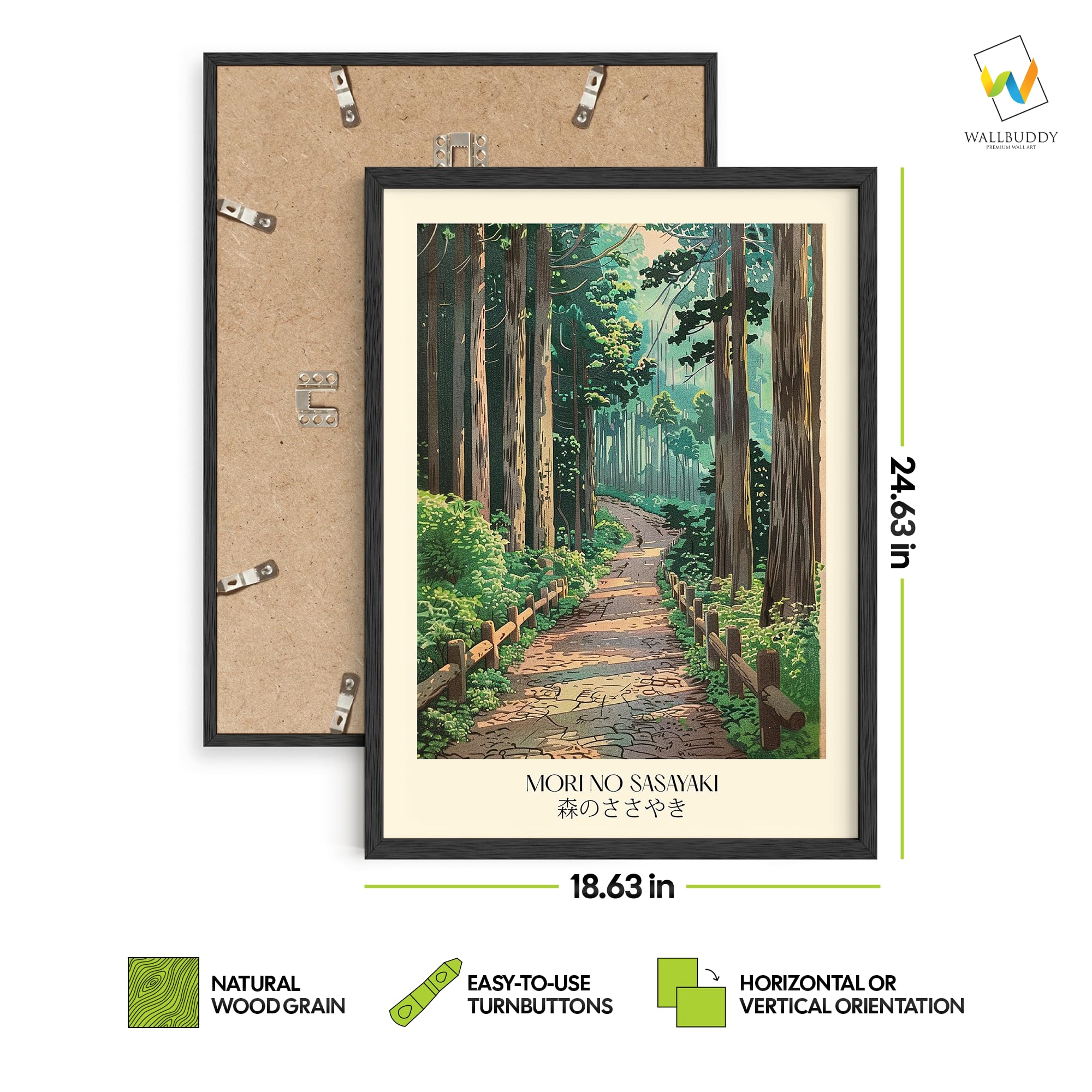 Amazon.com: Wallbuddy Japanese Landscape Poster Set of 3 - Mori No