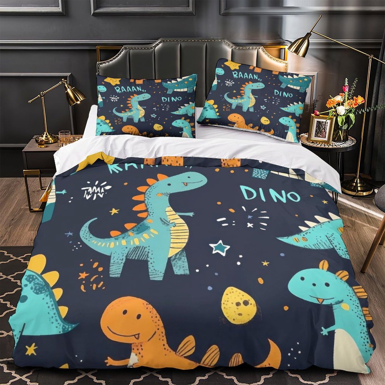 Housse de couette dinosaure hypoallergénique pour le confort des enfants