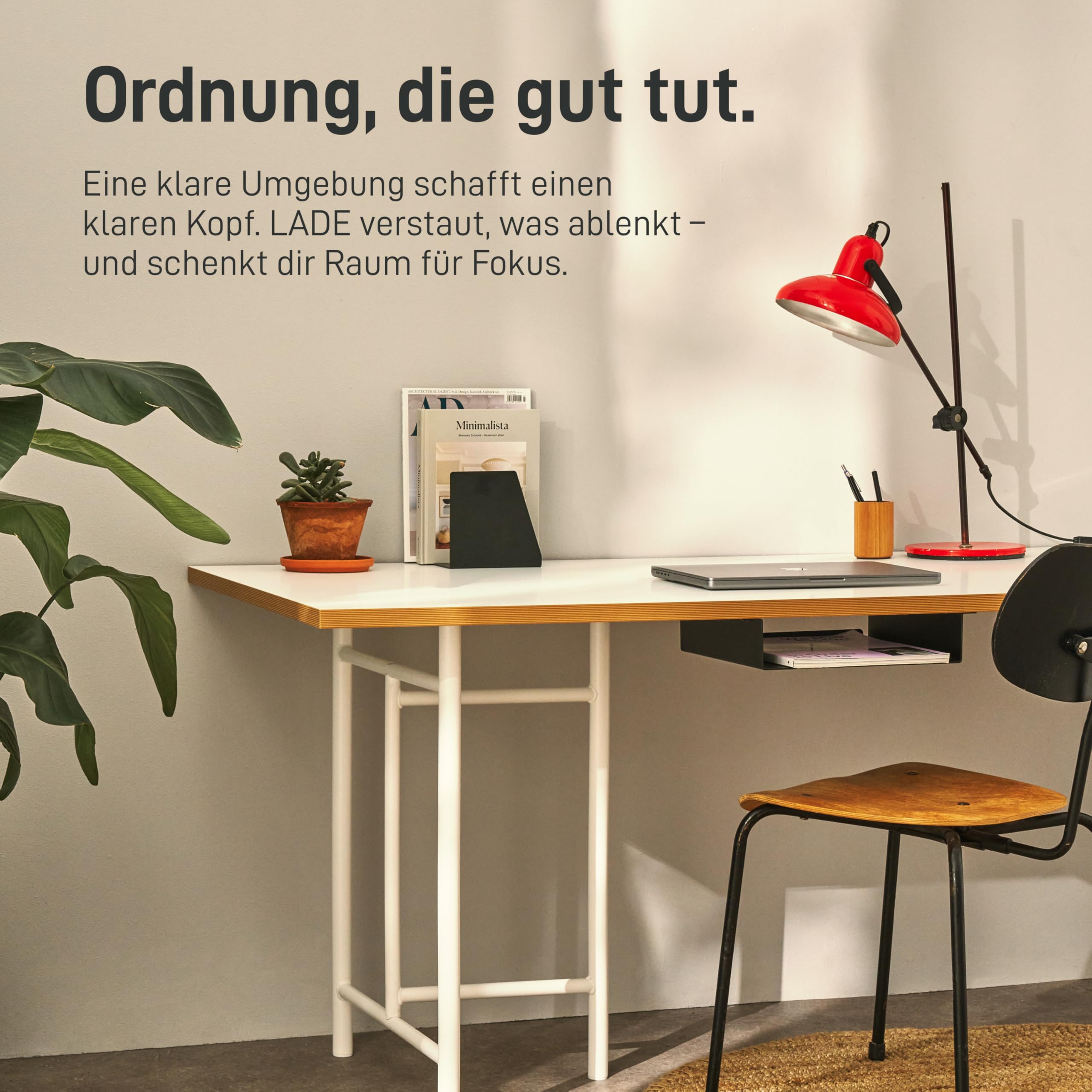 Natural Goods Berlin 1x Tischfach LADE Schreibtisch Ablage Schublade Unterkonstruktion Halterung hängend Organizer Materialschrank Aufbewahrungsbox Plattenunterbau Metall (300mm, Schwarz)