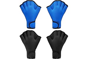 2-Pair Water Resistance Swim Gloves for Lap Swimming