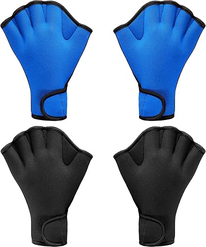 2 pares de guantes de natación de ajuste acuático guantes de entrenamiento de natación guantes de neopreno para fitness resistencia al agua guantes