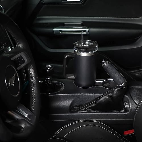 Miniatura 5 de Vaso aislado con asa, vaso de viaje de acero inoxidable de 40 onzas con popote y tapa, taza de café aislada al vacío para bebidas calientes o frías,