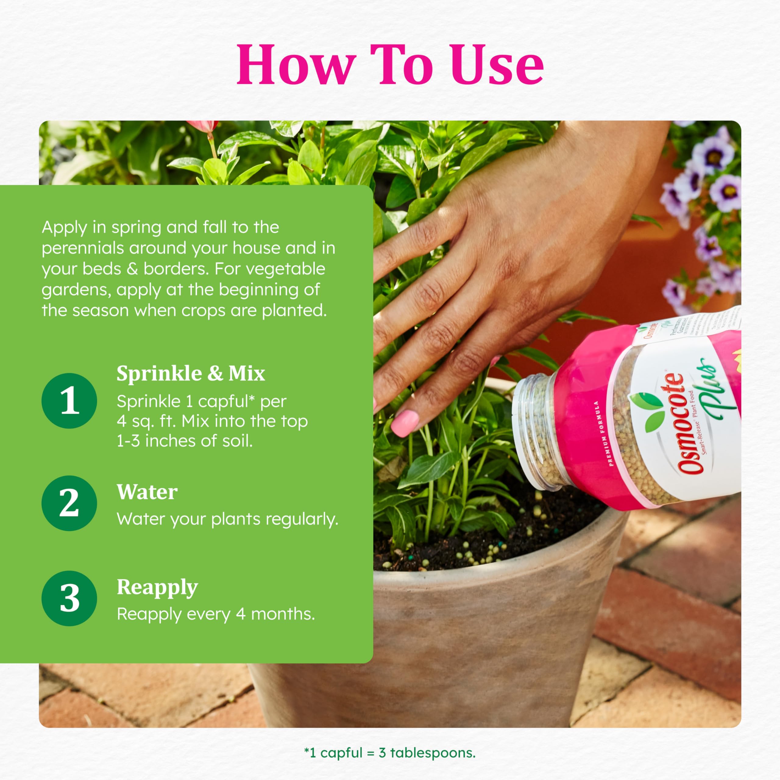 Osmocote Smart-Release Plant Food Plus - Fertilizante granular para exteriores e interiores, con 11 nutrientes esenciales, 2 libras. | Fertilizante granular de liberación continua para plantas con 11 nutrientes esenciales