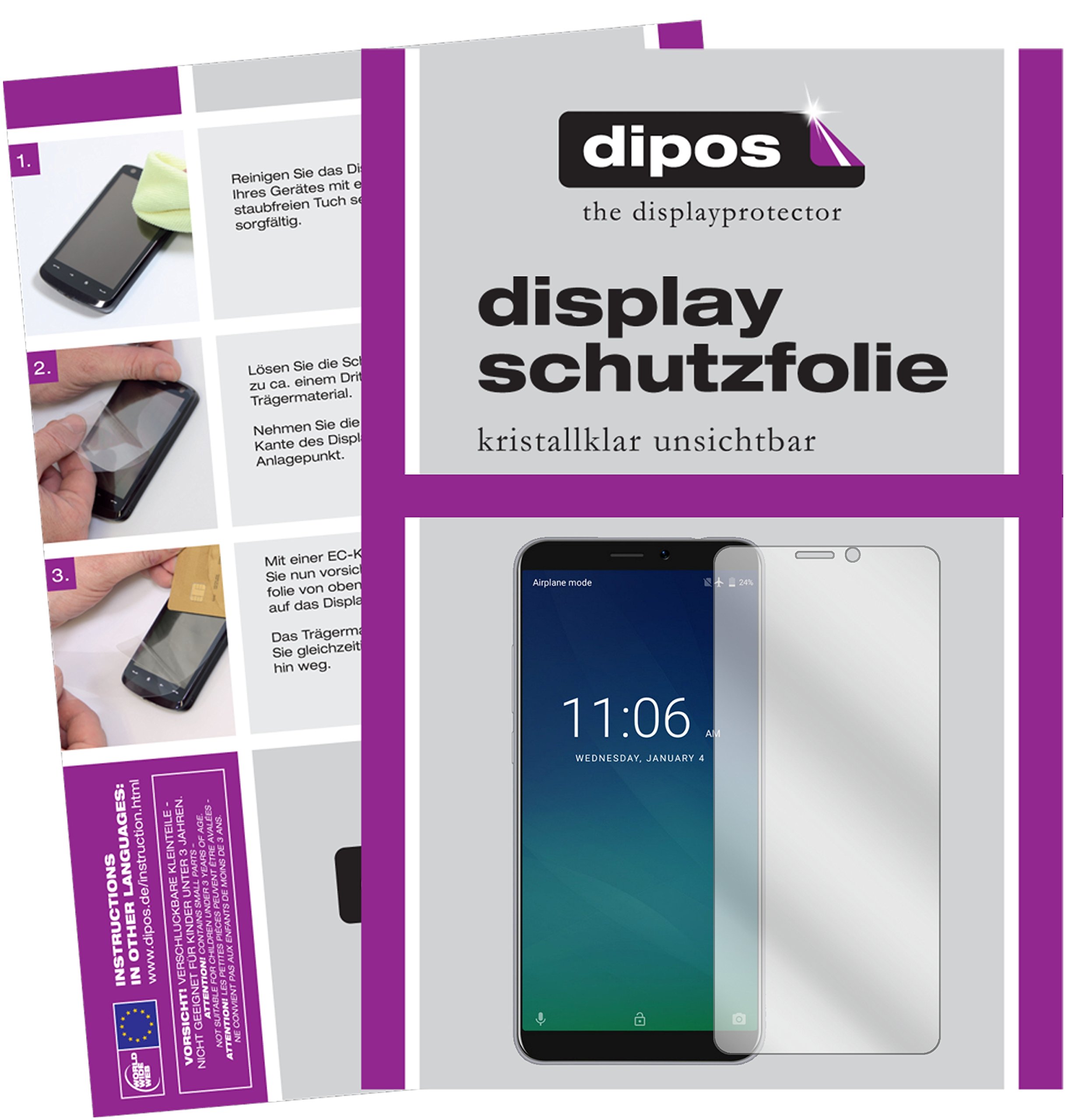 diposI 6x Screen Protector compatible with KEECOO P11 Protection Films clear