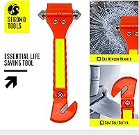Vista 1 de Segomo Tools 2 martillos de seguridad de escape de emergencia con interruptor de ventana de coche y cortador de cinturón de seguridad - ESHM02