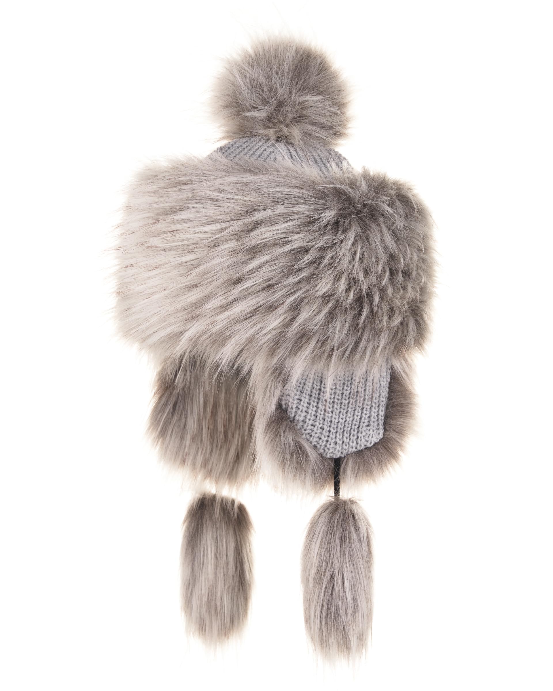 Futrzane Classic Ear Flaps Hat - Fur Trapper Hat for Women - Winter Ushanka Hat (M, Ash Classic)
