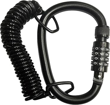 Amazon 自転車 ワイヤー錠 大型カラビナロック ダイヤル式 カラビナとワイヤーでwロック Jc 073cb ブラック ジェイアンドシー J C ケーブルロック