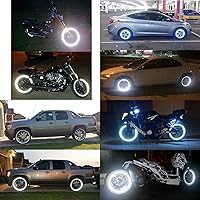 Vista 6 de customTAYLOR33 (Todas las Vehículos Cintas de Seguridad Reflectantes de Alta Intensidad para Llantas, Blancas/Plateadas/Cromadas