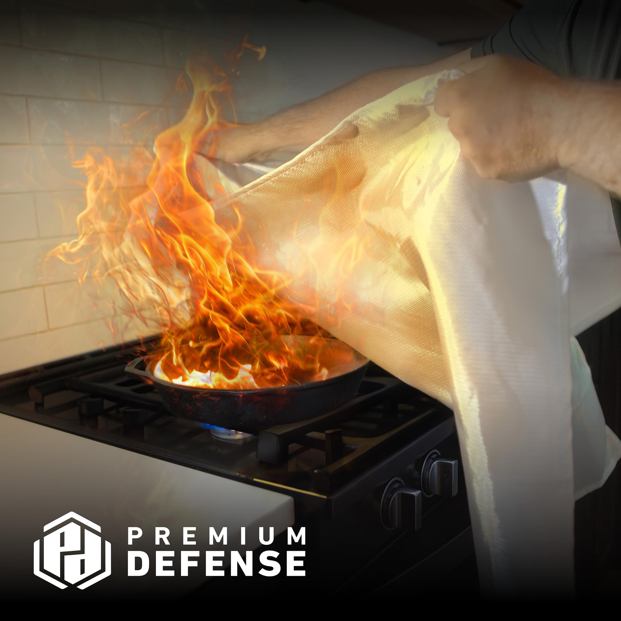 Big Time Products, Llc Manta de fuego de defensa premium, manta de incendios de emergencia, extintor, supresión de llama, fibra de vidrio
