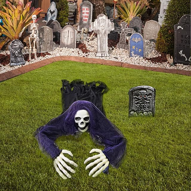 AJDSK Halloween decoration scary garden decoration, hanging ghost party decoration skeleton hanging decoration bone man decorative skeleton scary hanging decorations (creeping ghost)