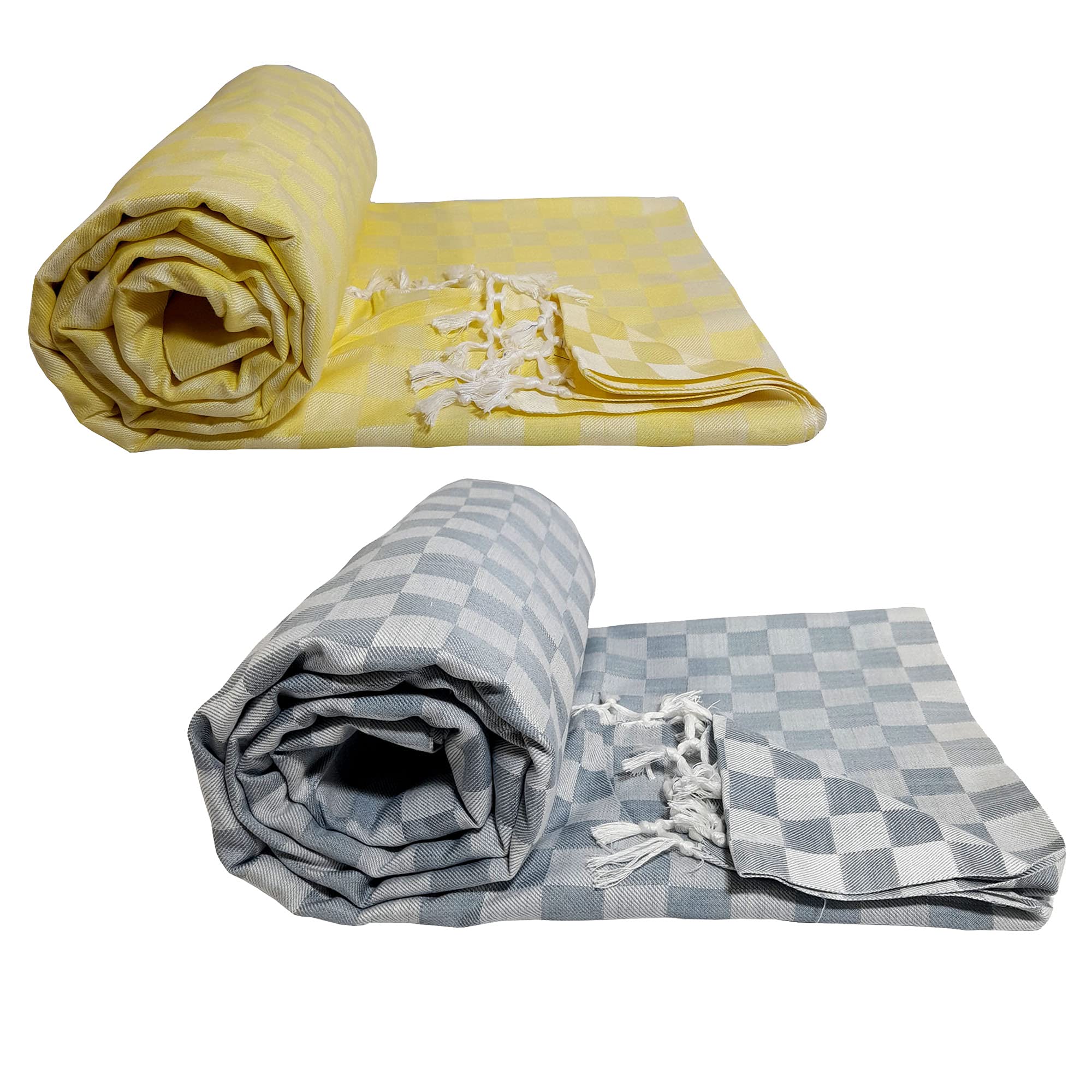 Riyashree Organic Cotton Silky Soft 3D Bhagalpuri Dull chadar Designer Blanket & Duvet (52 * 94 in) Combo (Pack of 2) Dull 035 037
