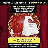 Vista 2 de Catchmaster Trampas para polillas de ropa con tecnología de feromonas sin olor extra fuerte de alta calidad, rojo, XL, pegamento extra fuerte