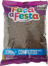 Faça a Festa – Granulado Escuro 500g | Crocante e Sabor Chocolate | Ideal para Decoração e Cobertura de Doces, Bolos e Sobremesas