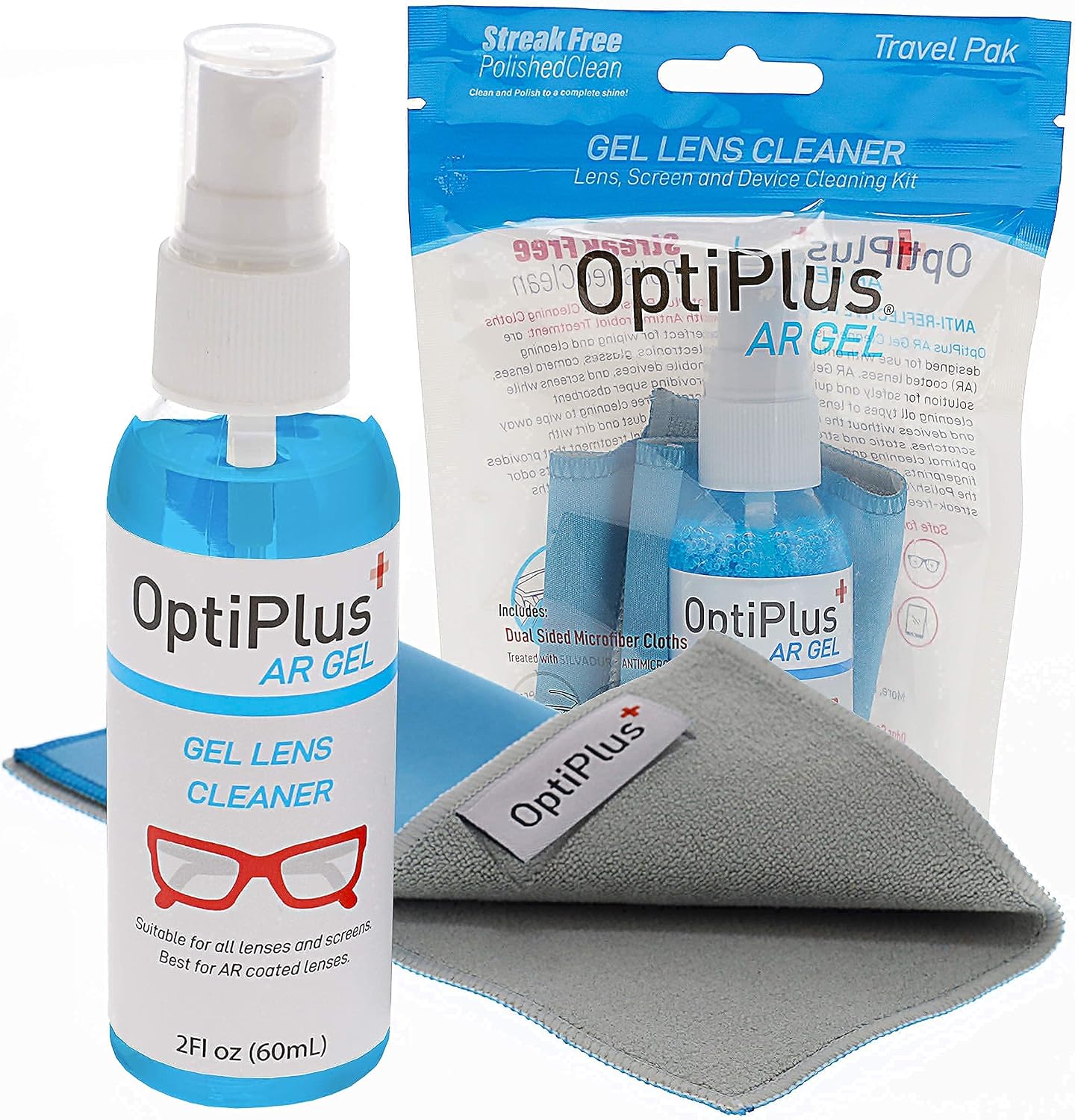OptiPlus Anti Fog Lens Wipes and Anti-Reflective Gel Lens Cleaner Bundle, 60ct Box image 3
