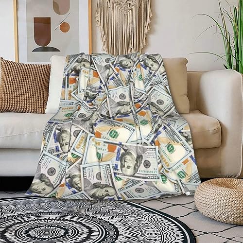 Miniatura 3 de HGOD DESIGNS Manta con patrón de dólar, suave, con estampado de billetes de cien dólares, para sofá, silla, cama, oficina, regalo, 40 x 50 pulgadas