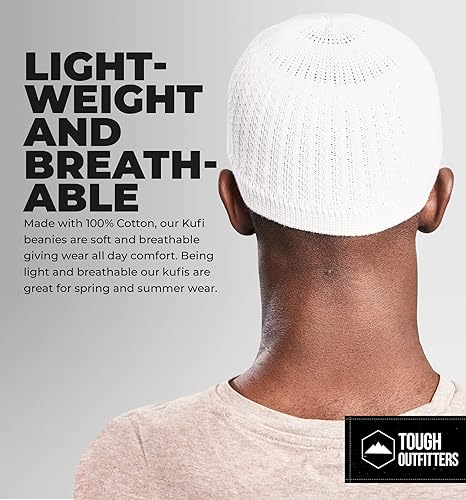Vista 3 de Tough Headwear Kufi Hat - Sombreros Kufi para hombre musulmán, gorra kufi turca