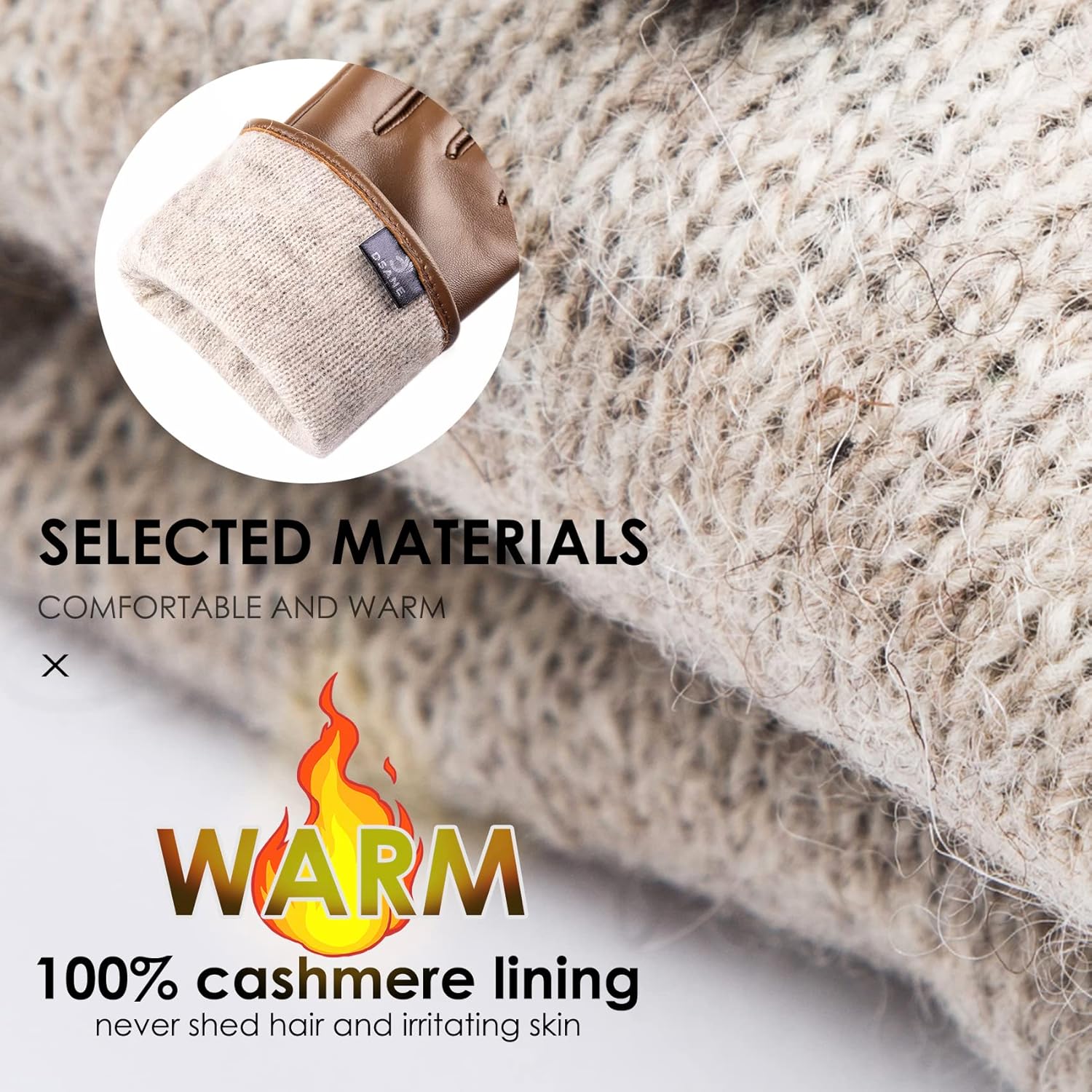 Dsane Womens Winter Leather Touchscreen Texting Warm Driving Lambskin Pure Genuine leather Gloves - Image 3