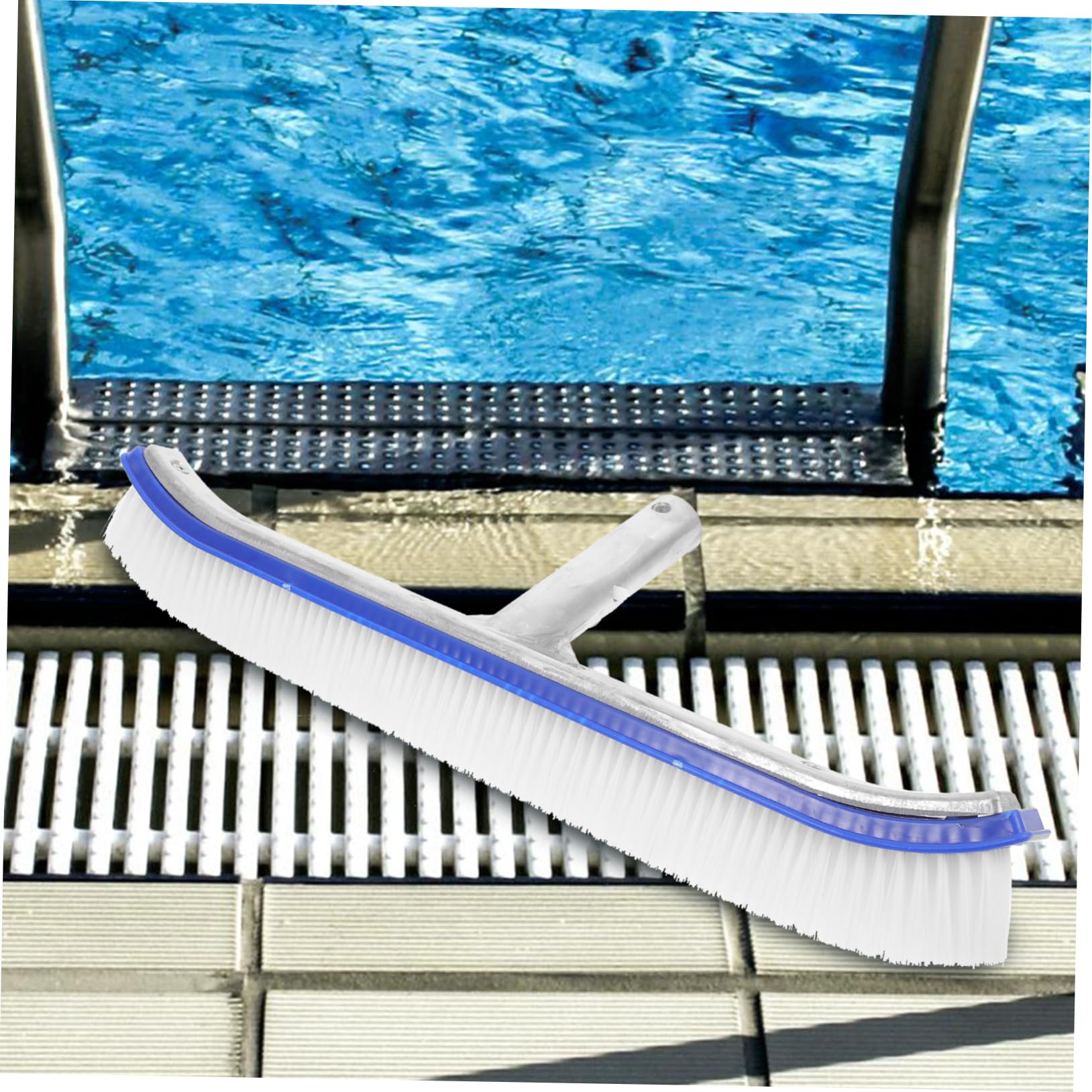 Balacoo 18-inch Plastic Pool Brush Pool Cleaning Brush Head Ideal for Edges Swimming Accessories Commercial and Household Use