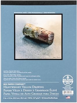 Bee Paper - 9"x 12" Heavyweight Vellum Drawing Paper Pad, 40 Sheets