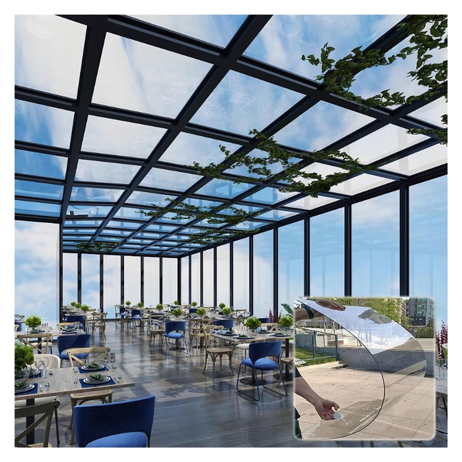 Clear Acrylic Polycarbonate Plastic Sheet, Transparent UV Resistant Panel for Pergola Roofing, Greenhouse Cover, Canopy & Awning, Shatterproof, Easy to Cut & Bend, 1mm(0.8x1m(2.6 * 3.3ft))