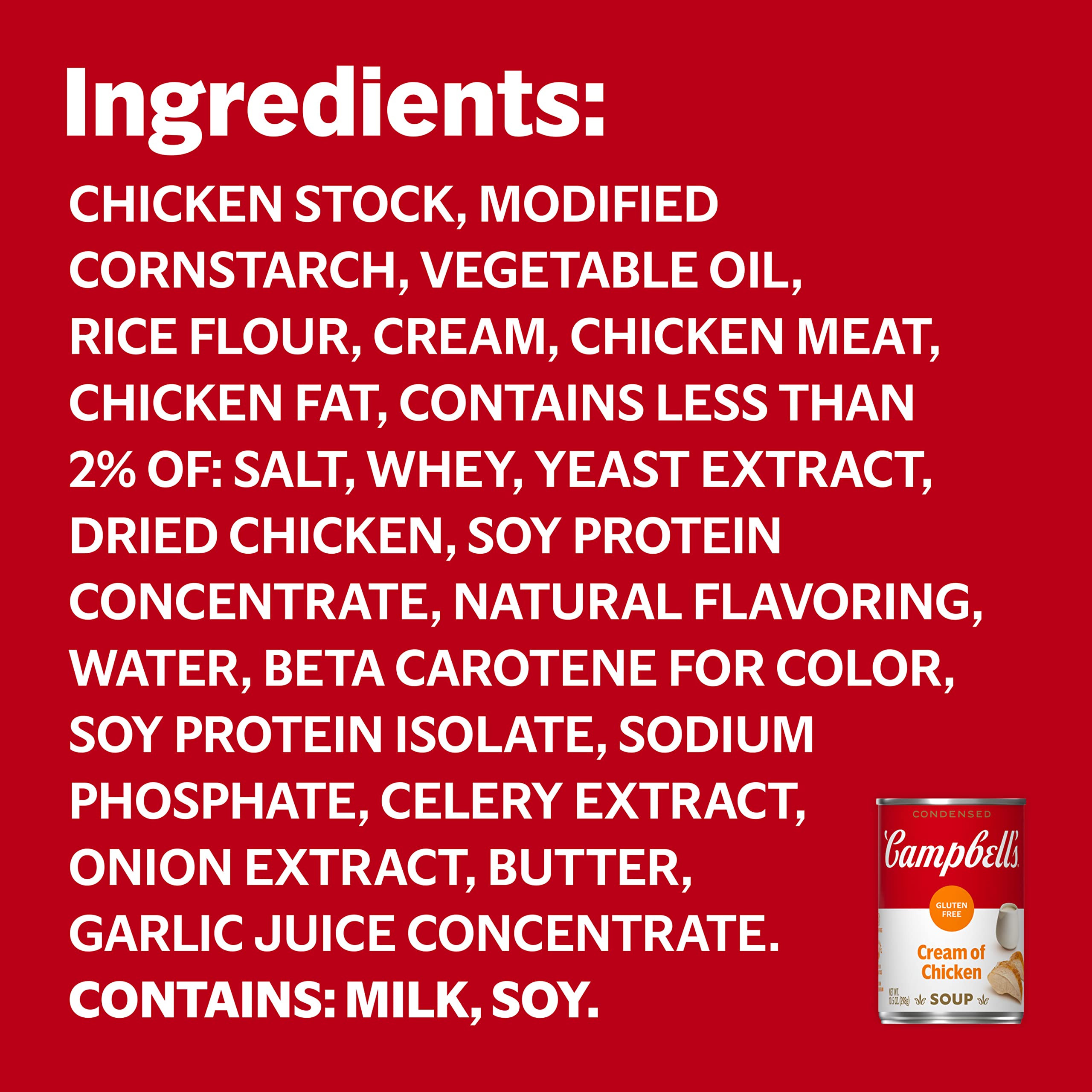 Campbells Condensed Gluten Free Cream Of Chicken Soup