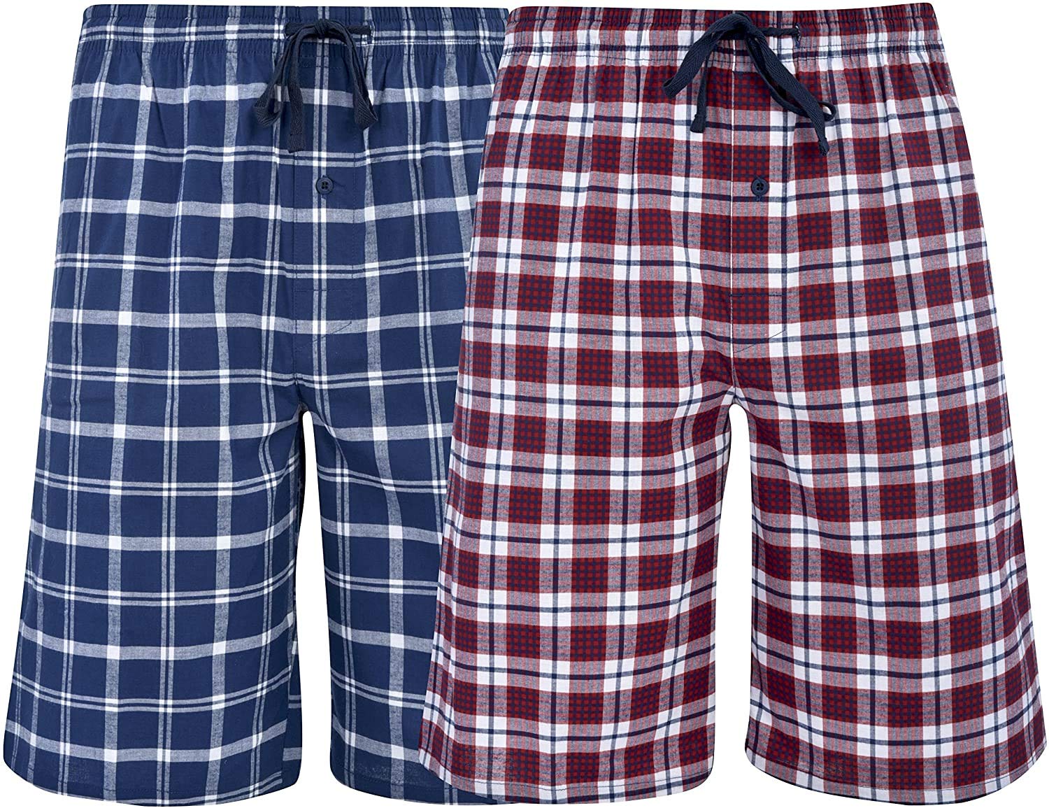 Mens's Cotton Checkered Plus Size Shorts Combo - Pack of 2 (Size 2XL - 9XL) Colors & Prints May Vary