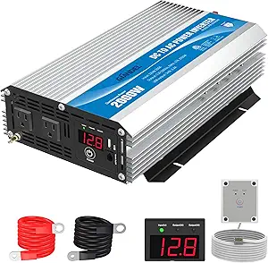 GIANDEL 2000Watt Power Inverter 12V DC to 110V 120V AC ETL Listed UL458 STD 2000W Inverter with 15 FT Wired Remote LED Display Dual Outlets for RVs Off Grid Solar Setup Truck Boat Marine