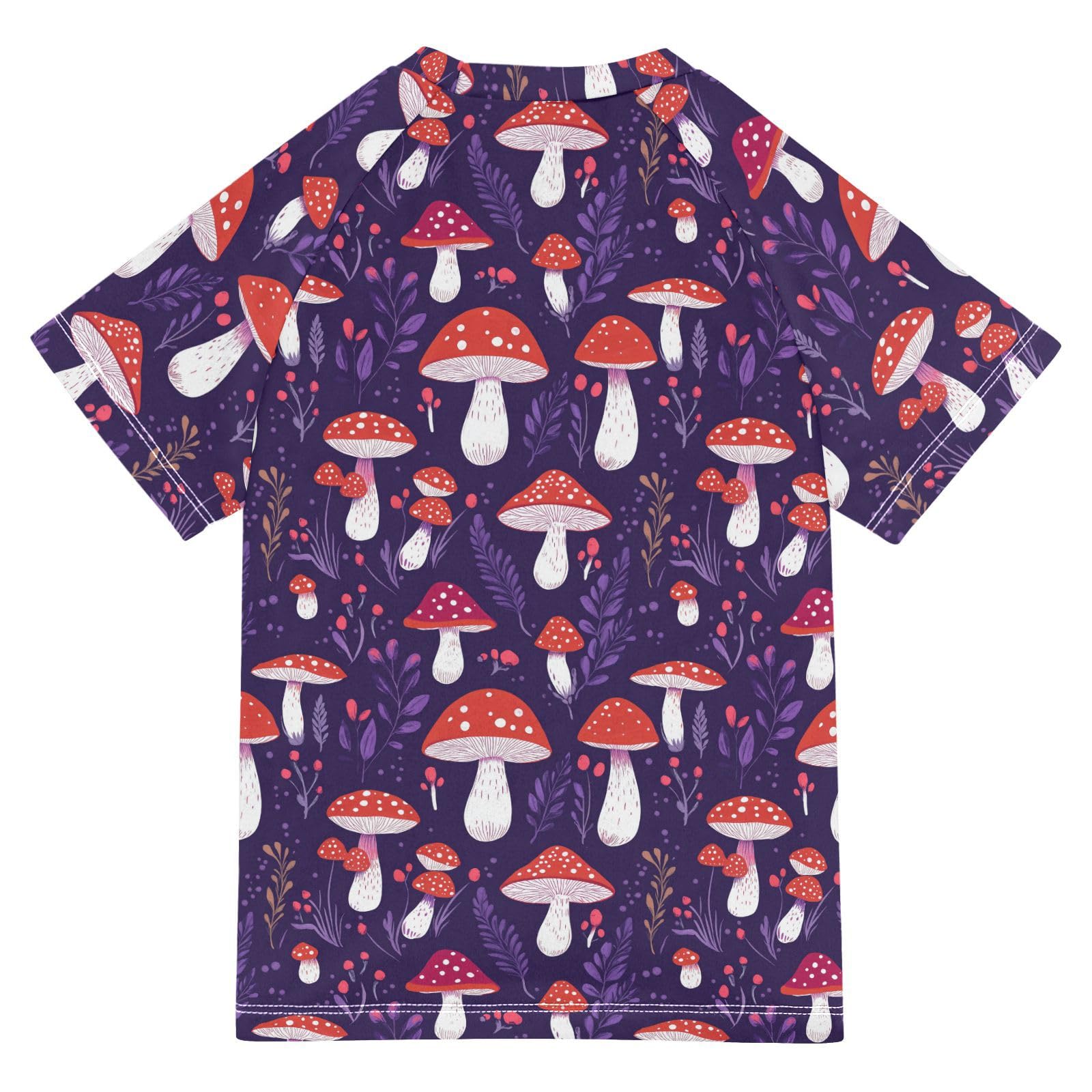 Rash Guard Bathing Suit Girls Short Sleeve Girls Rash Guard Swimsuit 7T Red Mushrooms Termitomyces Albuminosus