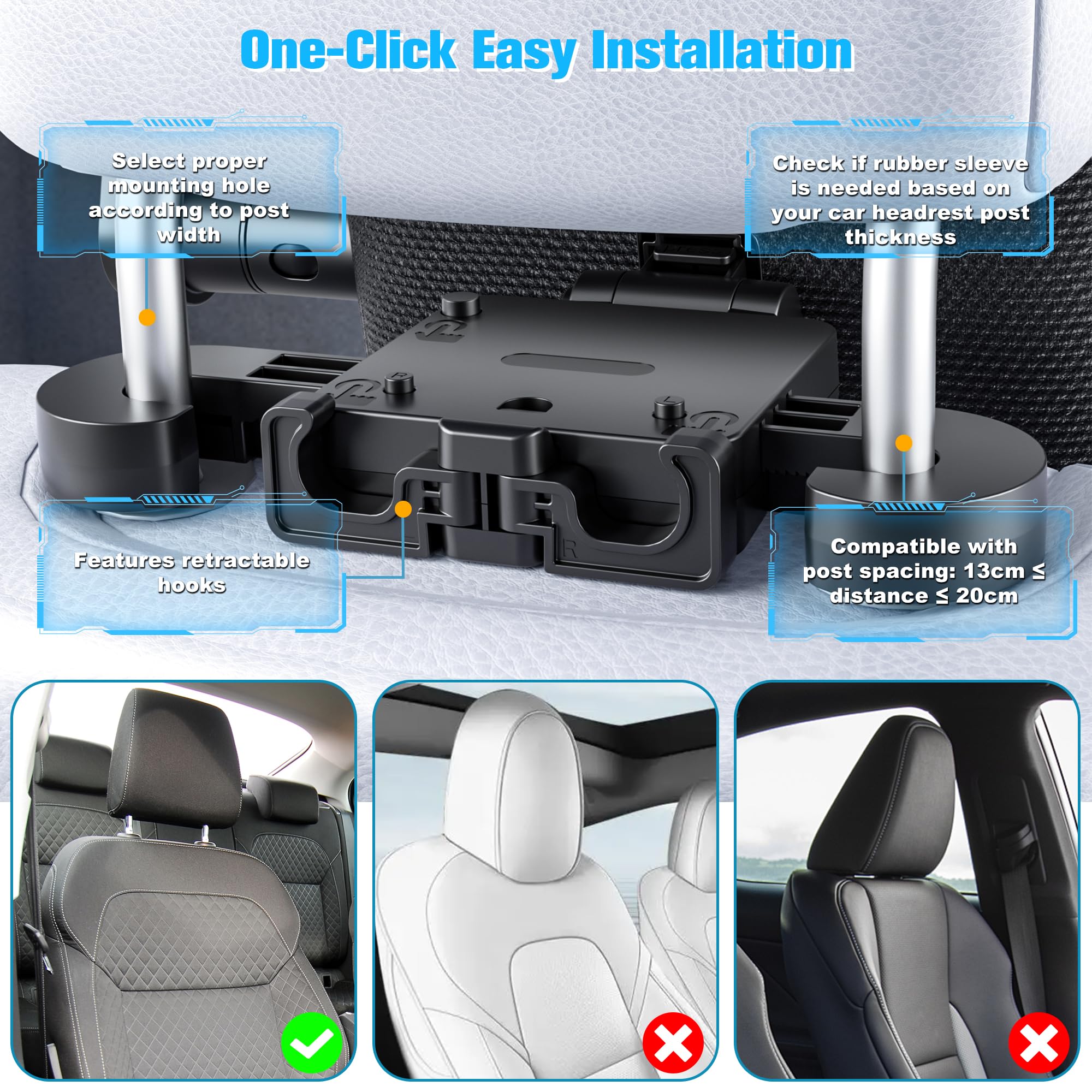 Nackenkissen Auto 360° drehbar ergonomisch Memory-Schaum Nackenstütze Kopfstütze für Erw. Kinder