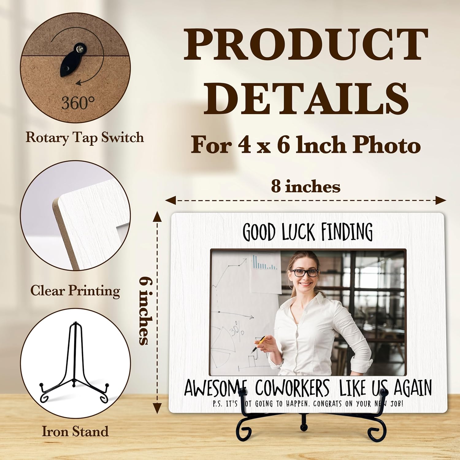 Best Colleague Photo Frame, Good Luck Finding Better Coworkers Than Us, Wooden Tabletop Photo Frame With Stand, New Job Gifts, Coworkers Employee Retirement Leaving Christmas Gifts -A36 - Image 2