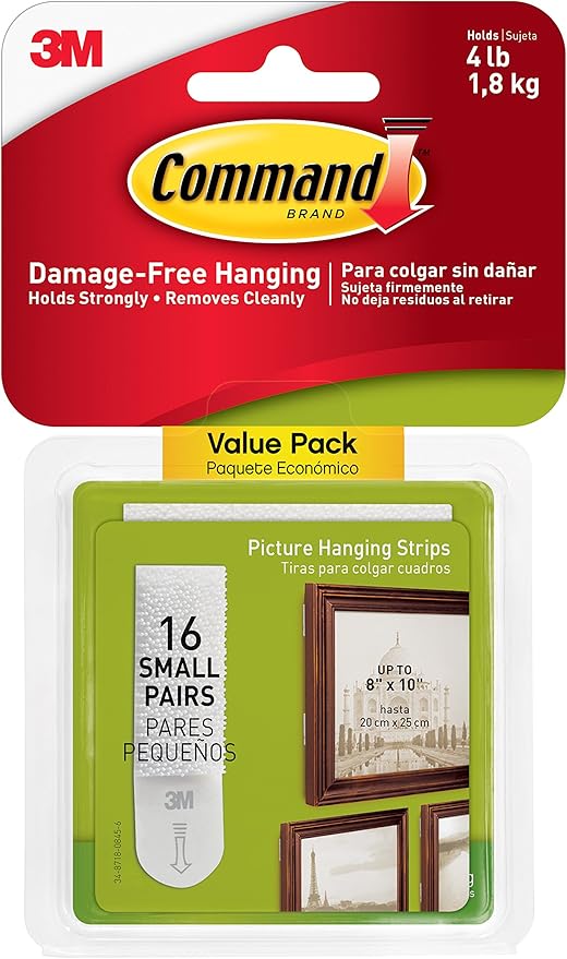 Command Small Picture Hanging Strips 16 Pairs