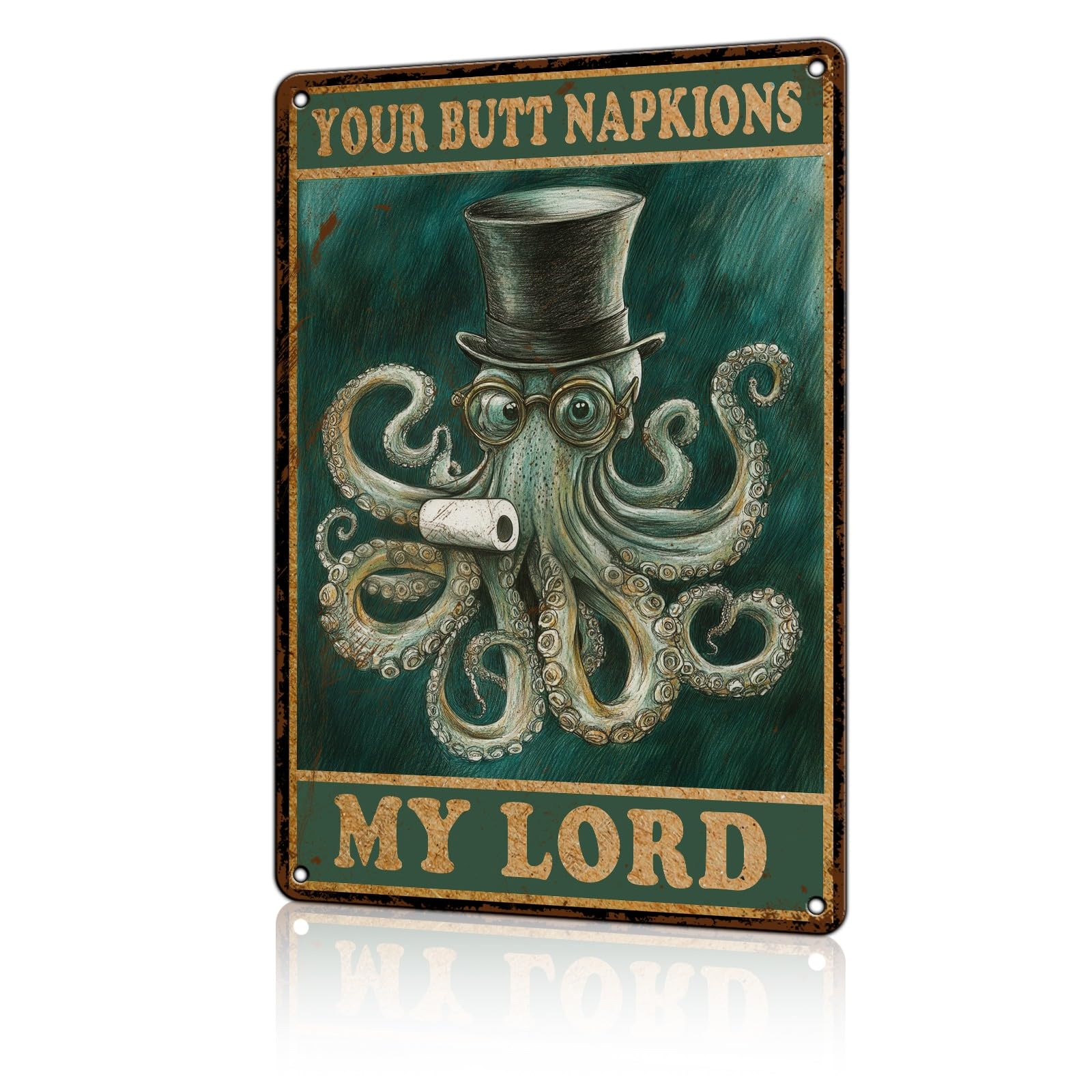 Anceky Funny Wall Decor You Butt Napkins My Lady Octopus Vintage Metal Signs Tin Sign for Home Outdoor Wall Decor 12×16 Inch