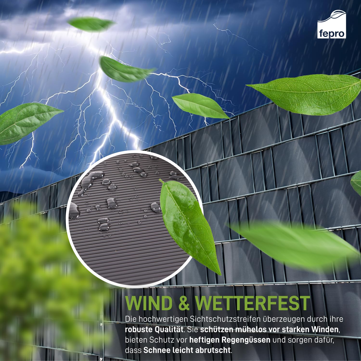 Fepro® Hart-PVC Sichtschutzstreifen Anthrazit RAL7016 10x 2,525m Doppelstabmatten Zaunfolie Windschutz blickdicht Sichtschutz Zaunverkleidung Blickschutz