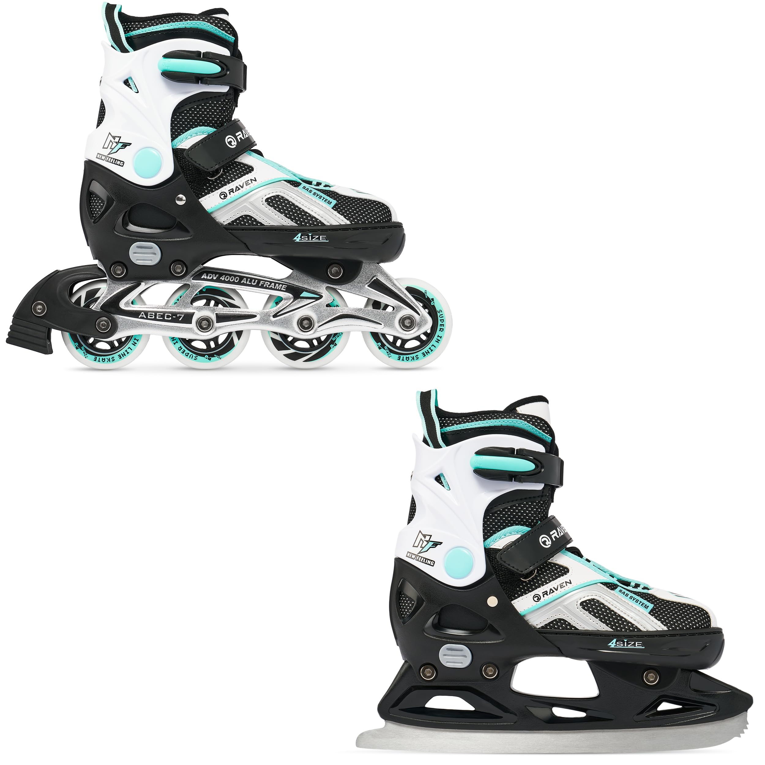Raven – Patines para niñas, niños, Adultos y niños – Patines con Ruedas – Opción 2 en 1 con Patines de Hielo – Ajustables – Pulse — view 12