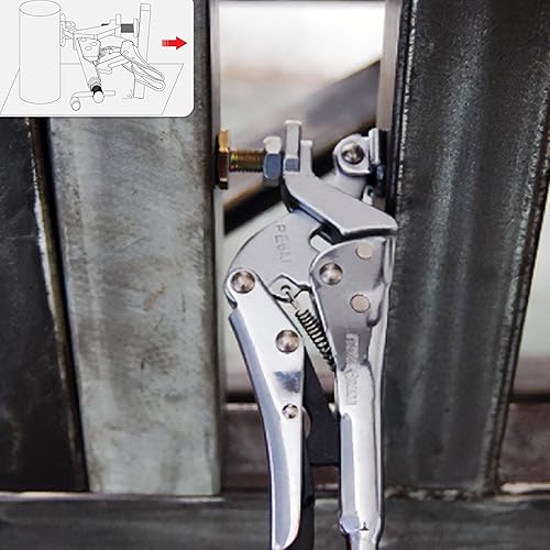 Miniatura 7 de Strong Hand Tools PE6 Alicates de sujeción de acción inversa Expand-O, presión de sujeción de 500 libras, rango de 1" a 1-3/4", tamaño de 6.5