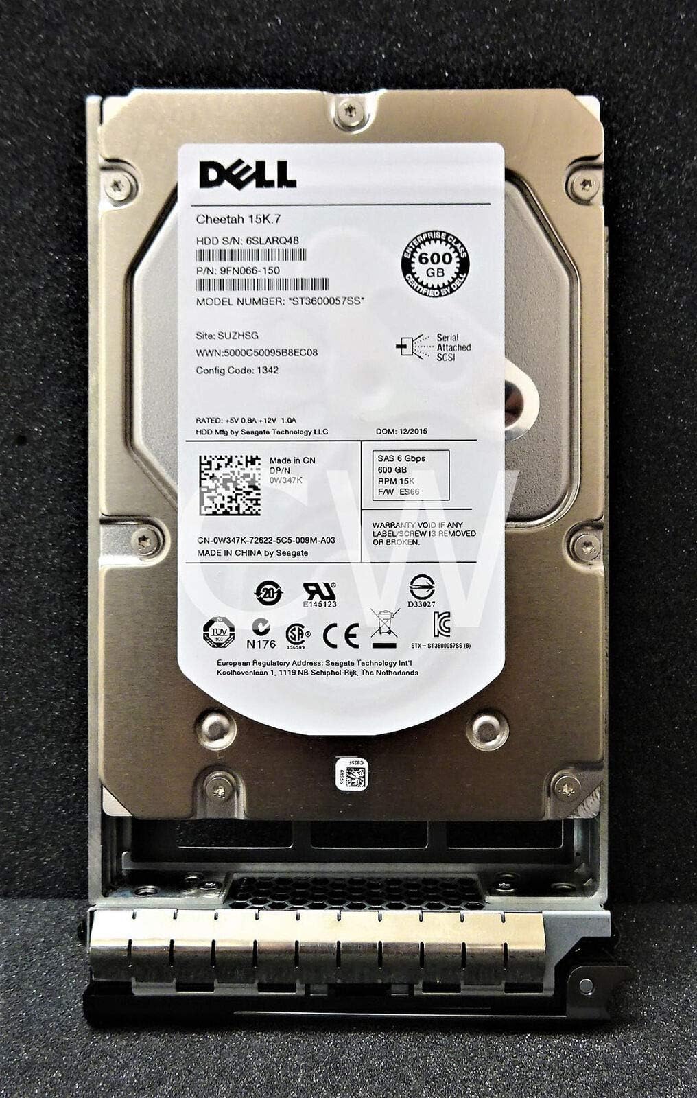 Dell 600gb 15k 3.5" SAS6 Hard Drive - SAS - 15000 RPM - 16 MB Buffer - 1 Pack - W347K