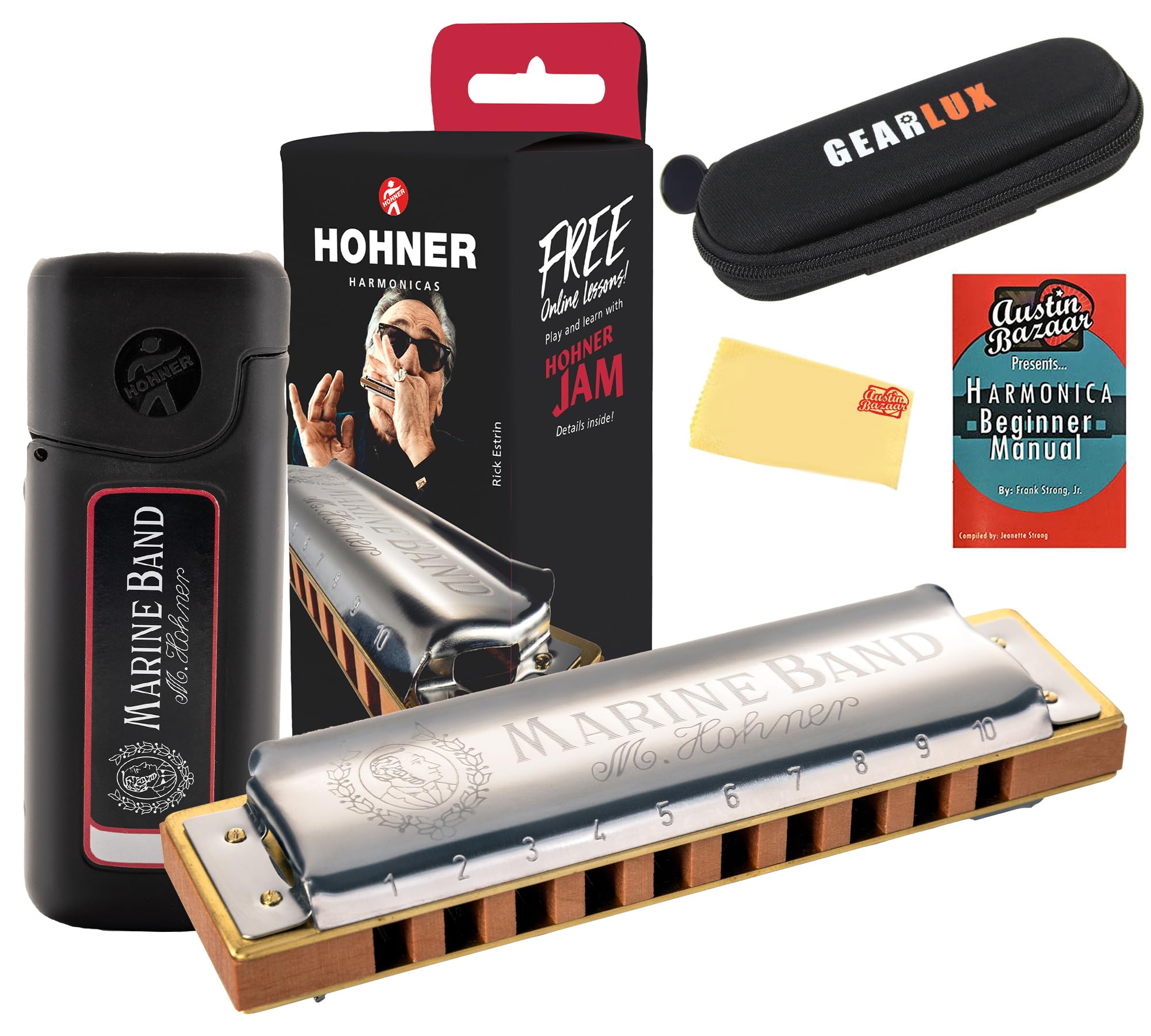 HOHNER MARINE BAND 4本& HAMMOND 6本セット Amazon.com: Hohner Marine Band 1896 Harmonica - Key of C Bundle