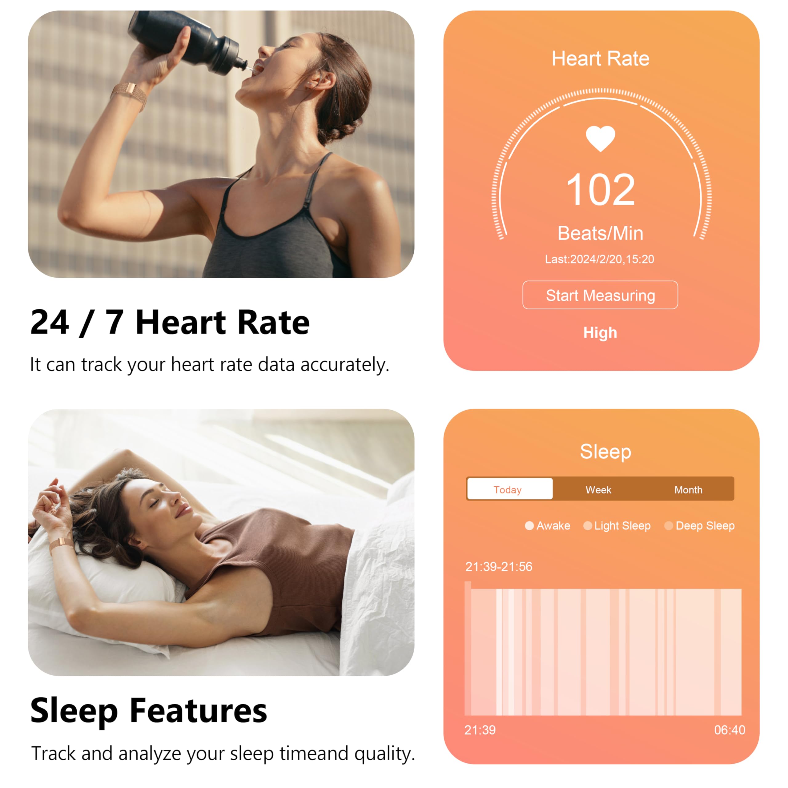 Narcid Smartwatch 2.0" Fitness Orologio Uomo Donna,Effettua/Rispondi alle Chiamate,Monitoraggio SpO2/Sonno/Frequenza Cardiaca 100+ Modalità Sportive Pedometro