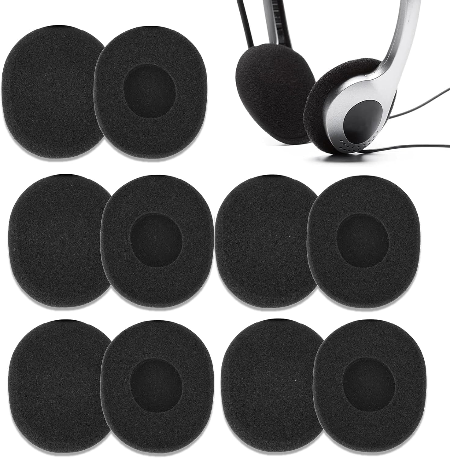 5 Pairs Headphone Pads Foam Pad Replacement Earpad Cushion,Stretchable